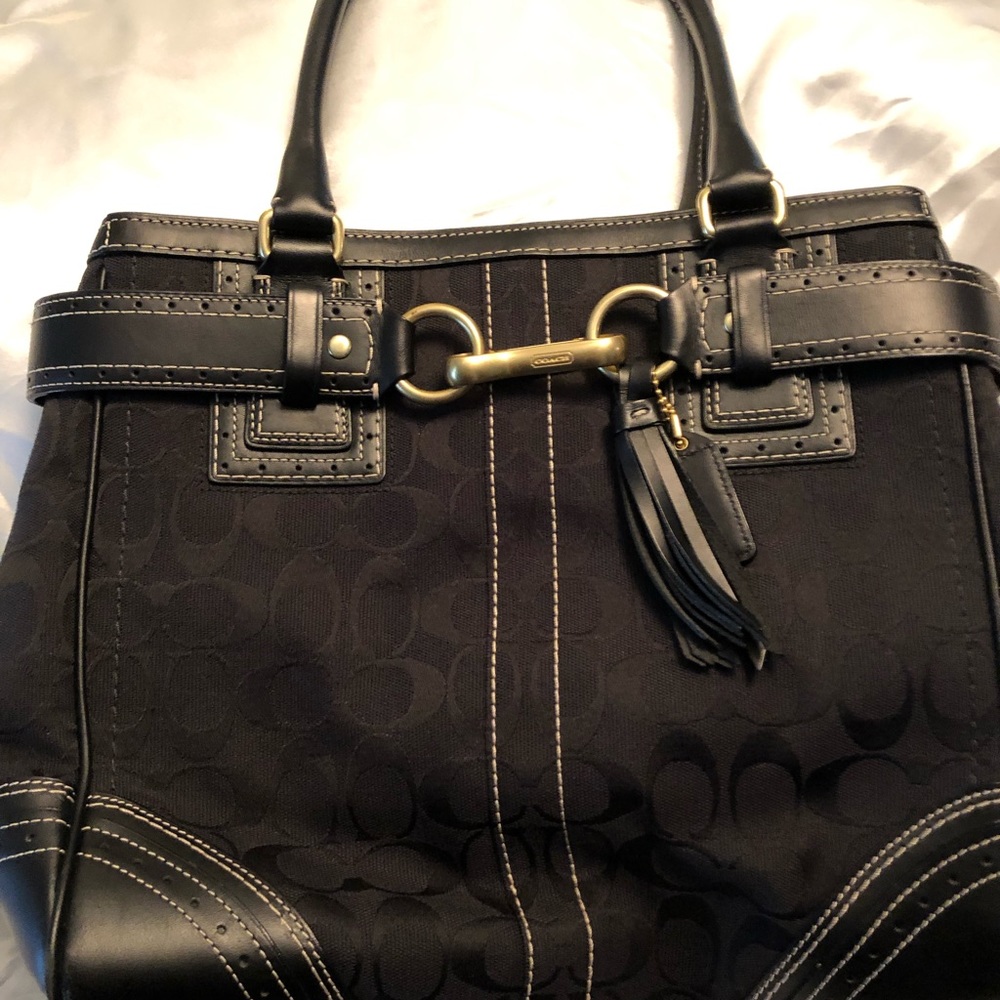 Coach canvas and leather tote